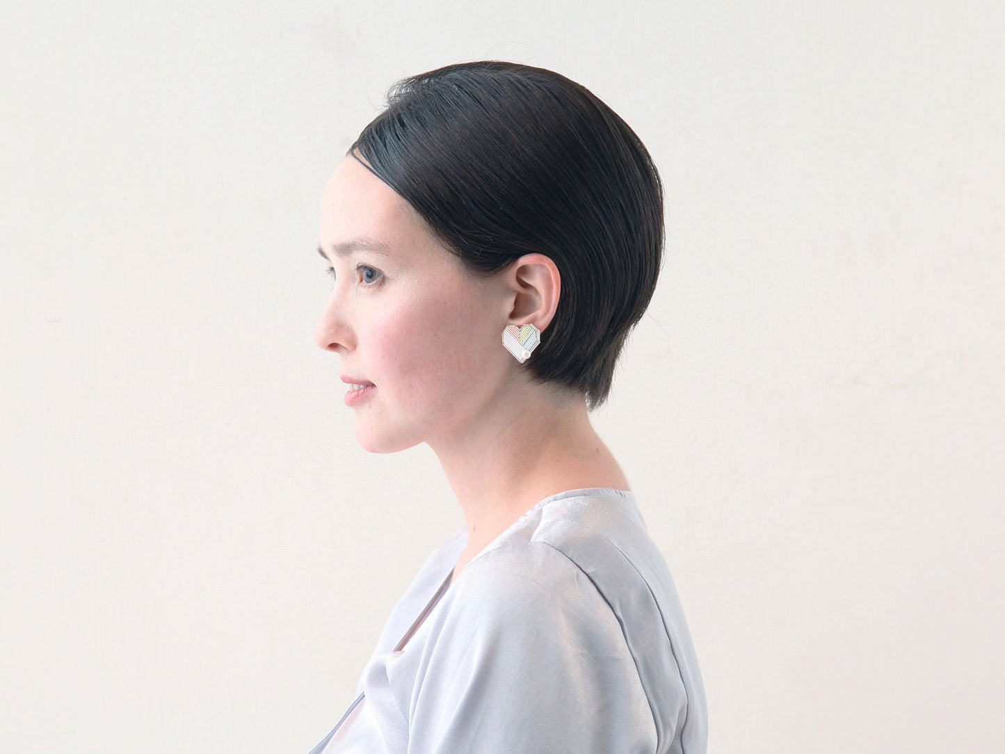 RITUAL 水引 ピアス/イヤリング [Heart Pearl][White]/ブライダルアクセサリー 【結婚式 和装 アクセサリー】