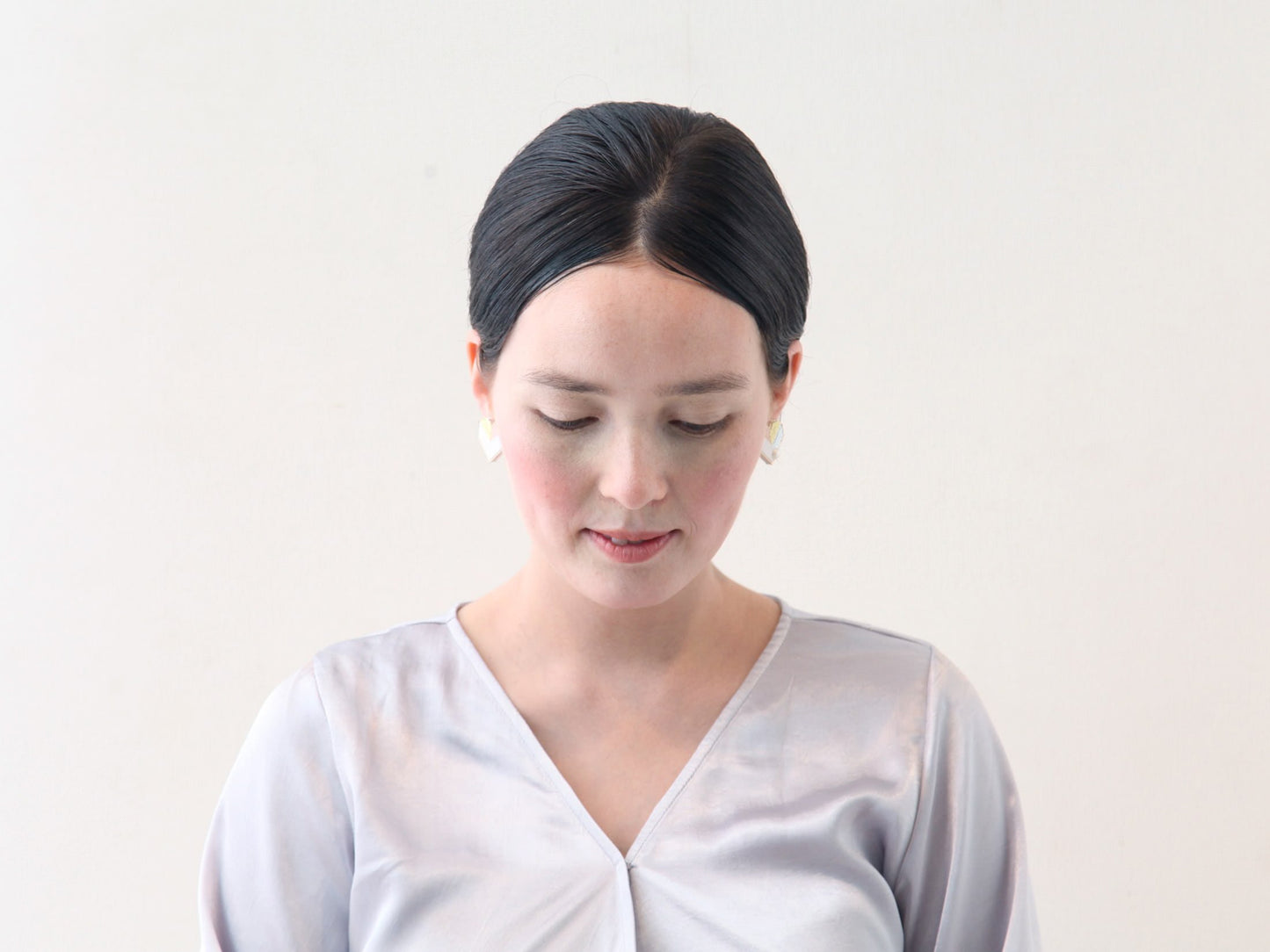 RITUAL 水引 ピアス/イヤリング [Heart Pearl][White]/ブライダルアクセサリー 【結婚式 和装 アクセサリー】