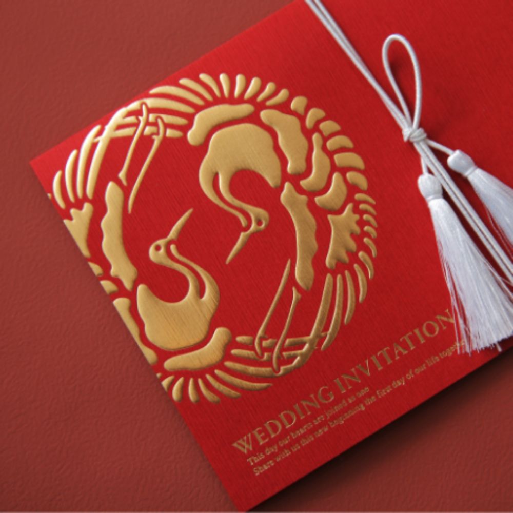 招待状セット 双縁 くれない【結婚式 ペーパー 招待状】