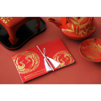 招待状セット 双縁 くれない【結婚式 ペーパー 招待状】