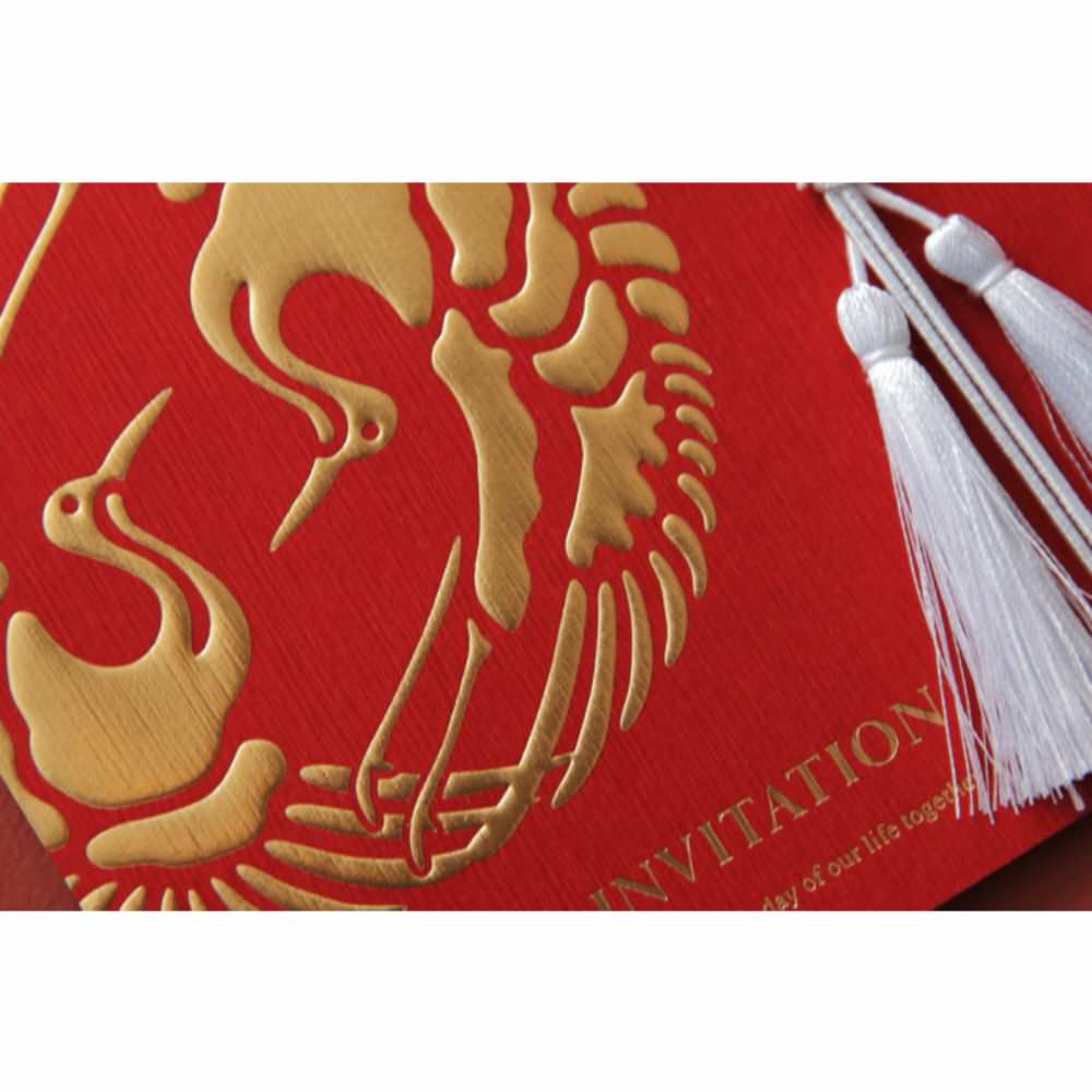 招待状セット 双縁 くれない【結婚式 ペーパー 招待状】