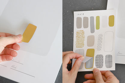 シールで作るゲスト参加型の結婚証明書・ウェディングアート(イエロー)【結婚式 結婚誓約書 ウェディング 挙式 ゲスト参加型】