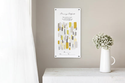 シールで作るゲスト参加型の結婚証明書・ウェディングアート(イエロー)【結婚式 結婚誓約書 ウェディング 挙式 ゲスト参加型】