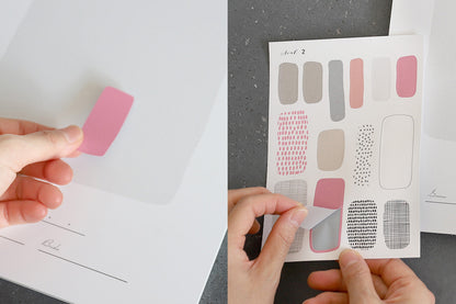 シールで作るゲスト参加型の結婚証明書・ウェディングアート(ピンク)【結婚式 結婚誓約書 ウェディング 挙式 ゲスト参加型】