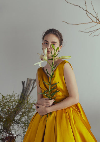 IM-0004 Hera Yellow【結婚式 カラードレス レンタル】