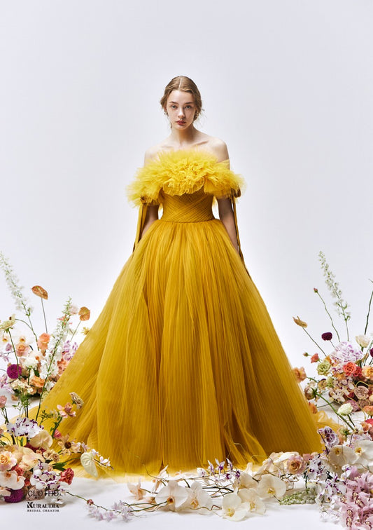 IM-0023_CLOTHO_Yellow【結婚式 カラードレス レンタル】