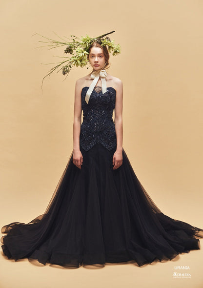 IM-0025 URANIA Navy【結婚式 カラードレス レンタル】