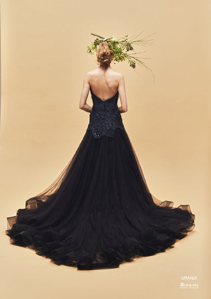 IM-0025 URANIA Navy【結婚式 カラードレス レンタル】