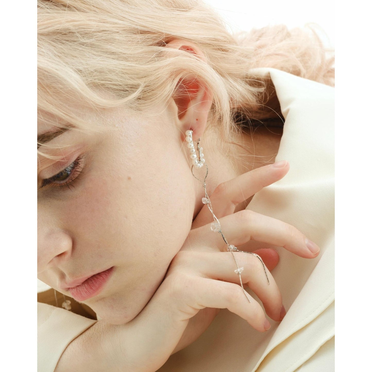 silver crystal chain