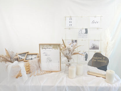 【3泊4日レンタル】フォト＆ミラーコーディネートセット レンタルウェルカムグッズ 【結婚式 ウェルカムスペース レンタル】