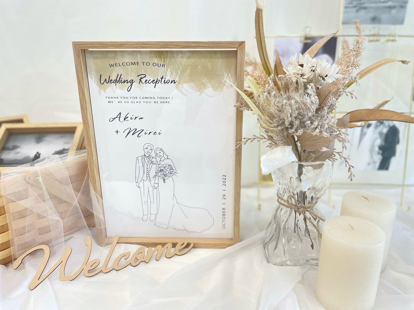 【3泊4日レンタル】フォト＆ミラーコーディネートセット レンタルウェルカムグッズ 【結婚式 ウェルカムスペース レンタル】