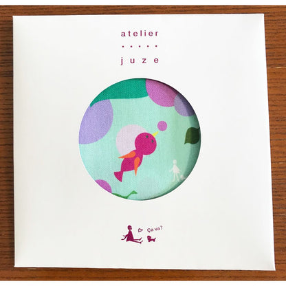 アトリエ・ジュゼのハンカチ(鳥と木の実_ミントブルー) 【結婚式 ギフト 引き出物 タオル 寝具】