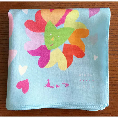 アトリエ・ジュゼのハンカチ(heart_ブルー) 【結婚式 ギフト 引き出物 タオル 寝具】