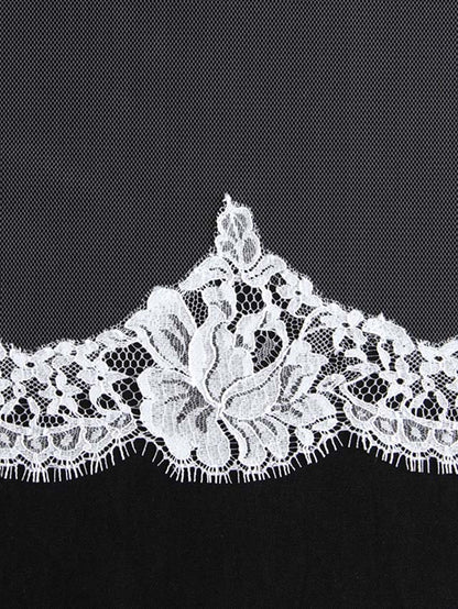 フランス製リバーレースのロングベールJVL137L 【結婚式 ベール レンタル】