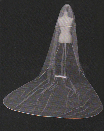 パールブレードのパイピングロングベール 【結婚式 ベール レンタル】