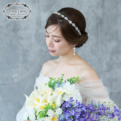 カチューシャ【ルミナス】ロング【結婚式 ヘアアクセサリー】（KA-16long）