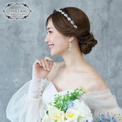 カチューシャ【ルミナス】ロング【結婚式 ヘアアクセサリー】（KA-16long）