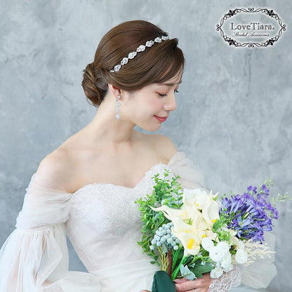 カチューシャ【ルミナス】ロング【結婚式 ヘアアクセサリー】（KA-16long）