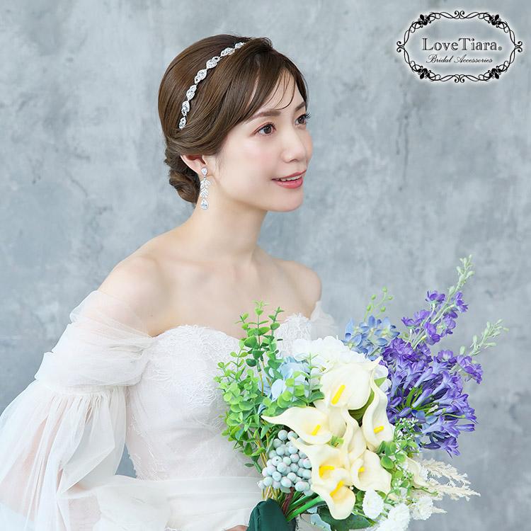 カチューシャ【ルミナス】ロング【結婚式 ヘアアクセサリー】（KA