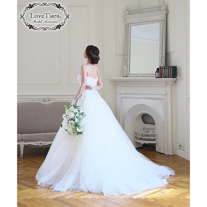 2連ステーションジルコニアカチューシャ【結婚式 ヘアアクセサリー】（KA-35）