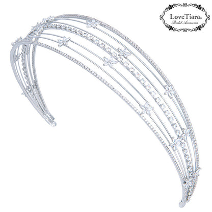 7連ステーションジルコニアカチューシャ【結婚式 ヘアアクセサリー】（KA-36）