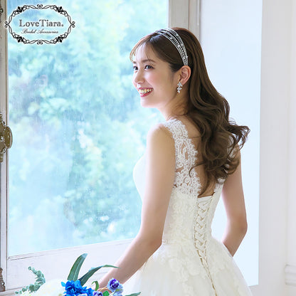 7連ステーションジルコニアカチューシャ【結婚式　ヘアアクセサリー】