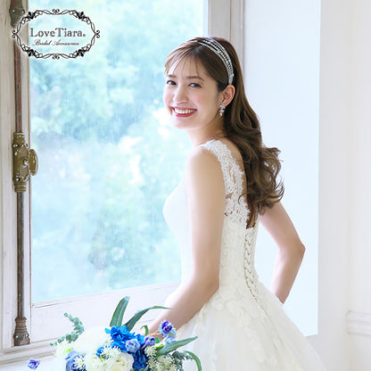 7連ステーションジルコニアカチューシャ【結婚式　ヘアアクセサリー】