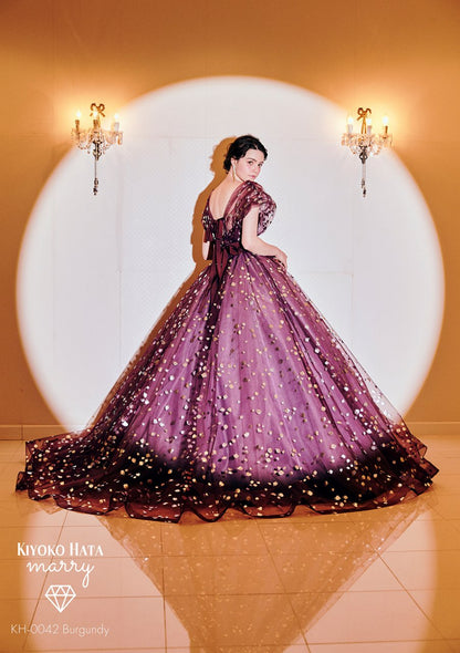 KH-0042 Burgundy【結婚式 カラードレス レンタル】