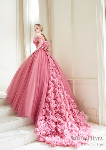 KH-0475 rose【結婚式 カラードレス レンタル】