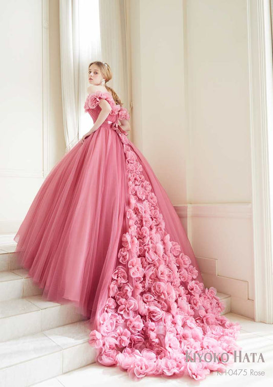 KH-0475 rose【結婚式 カラードレス レンタル】