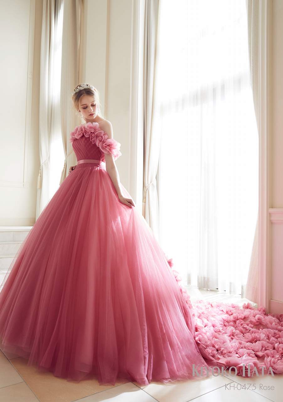 KH-0475 rose【結婚式 カラードレス レンタル】
