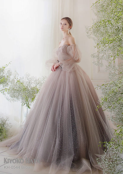 KH-0544 Brown【結婚式 カラードレス レンタル】