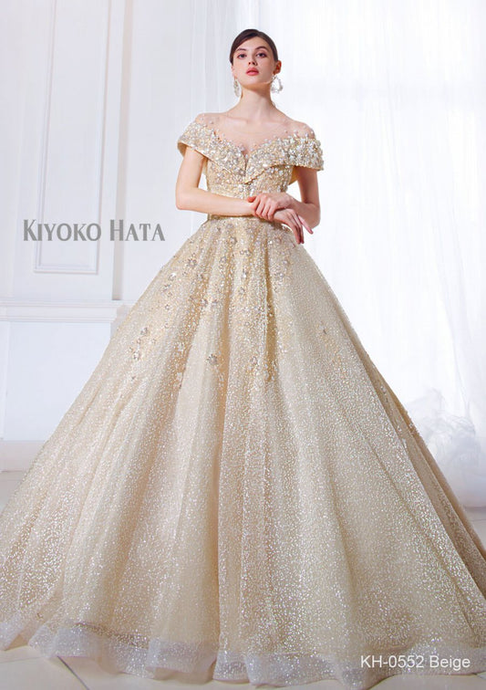 KH-0552 beige【結婚式 カラードレス レンタル】