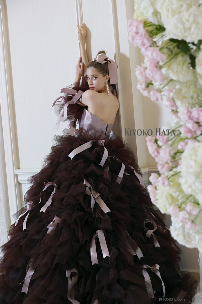 KH-0580brown【結婚式 カラードレス レンタル】