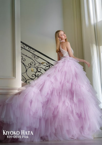 KH-0599ピンク【結婚式 カラードレス レンタル】