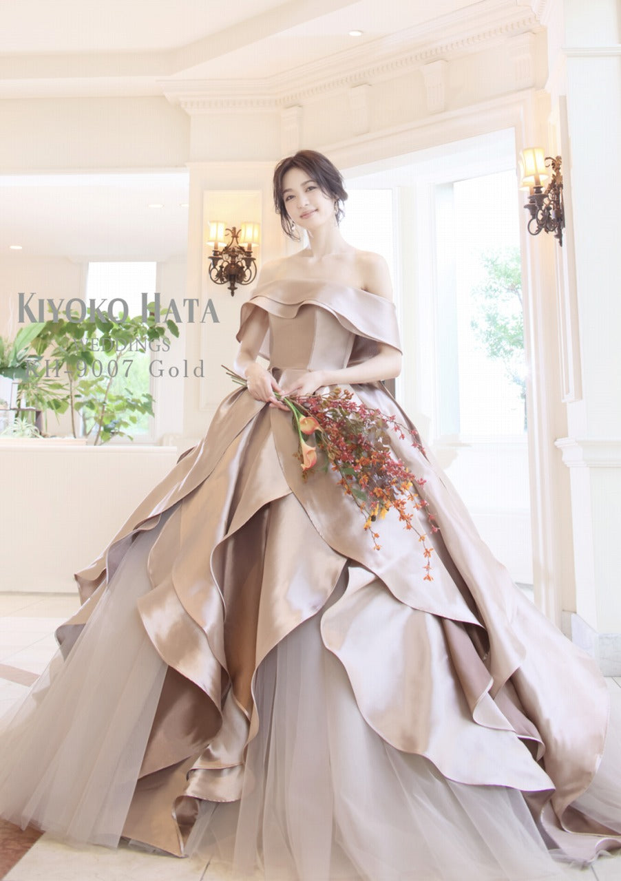 KH-9007 Gold【結婚式 カラードレス レンタル】