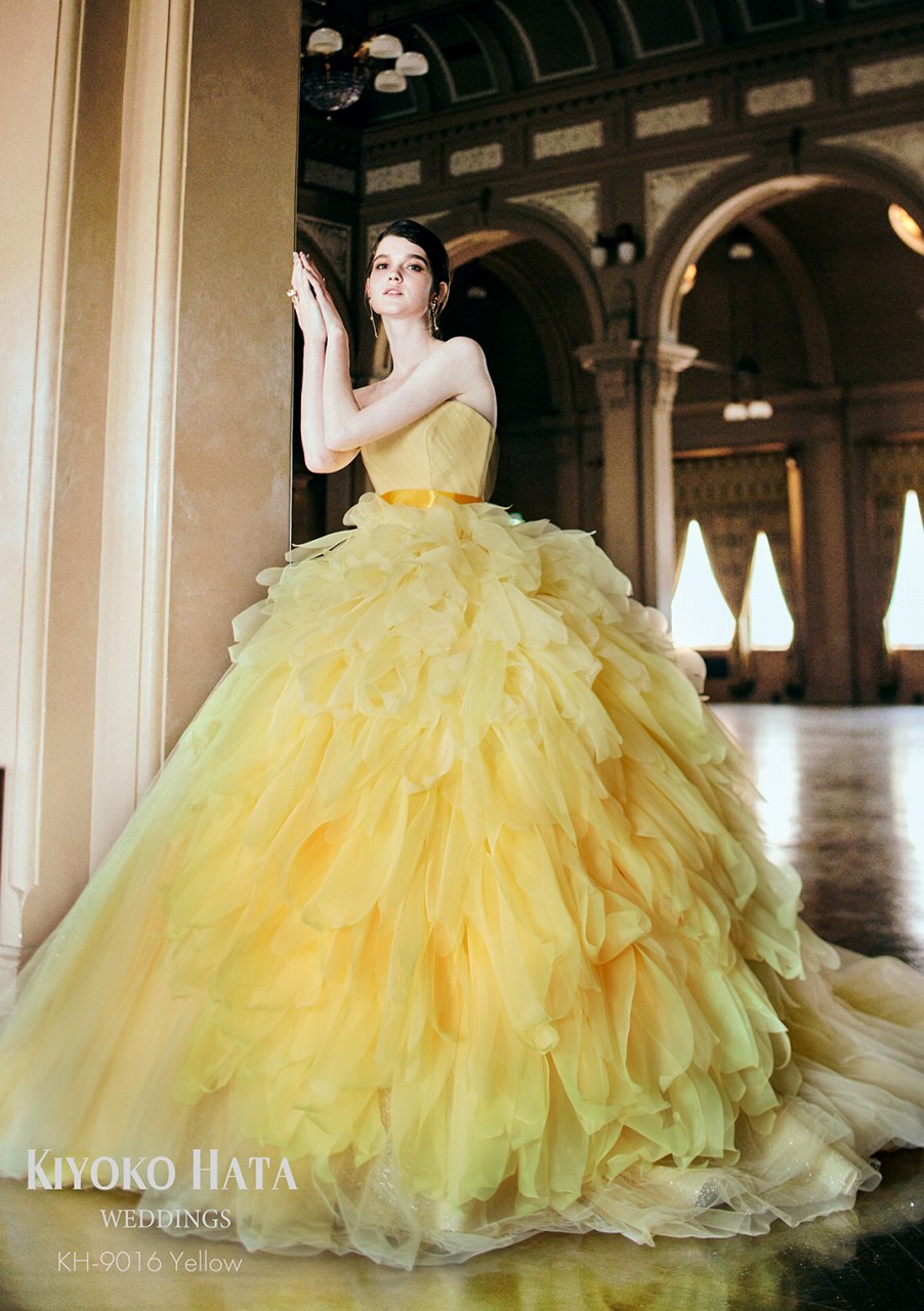 KH-9016 Yellow【結婚式 カラードレス レンタル】