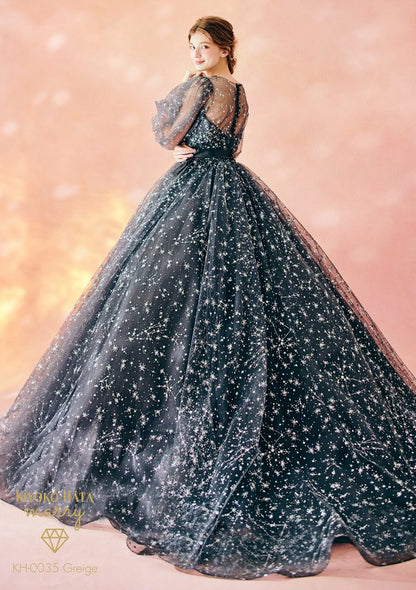 KH0035グレージュ【結婚式 カラードレス レンタル】