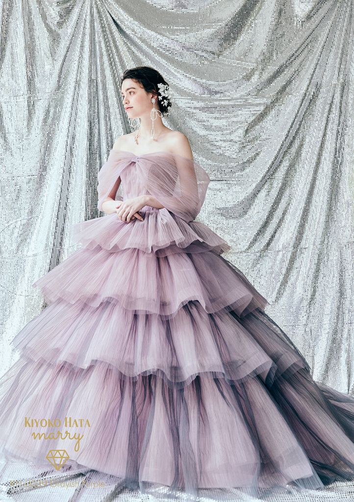 KH0039グレイッシュパープル【結婚式 カラードレス レンタル】