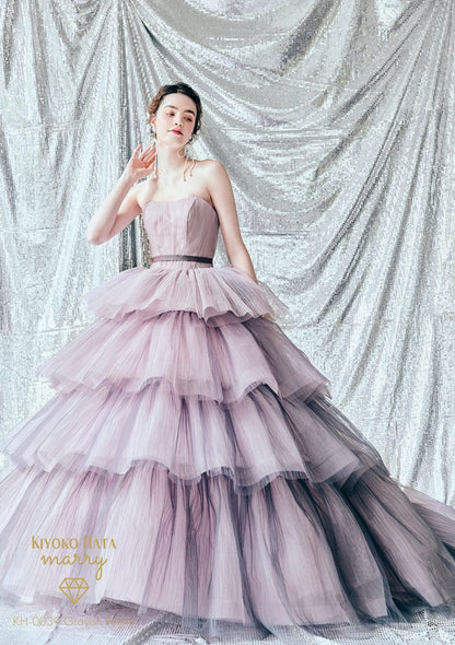 KH0039グレイッシュパープル【結婚式 カラードレス レンタル】