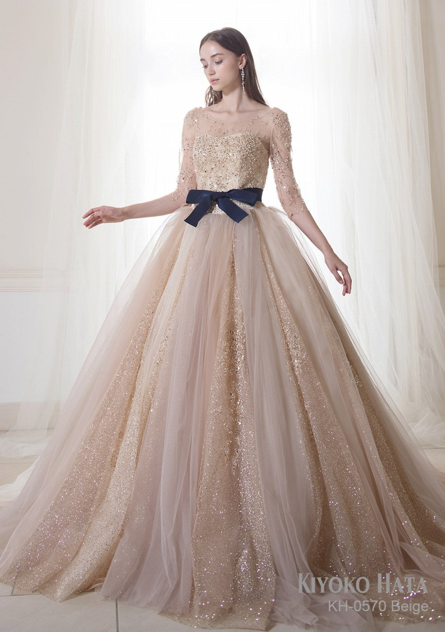 KH0570 beige【結婚式 カラードレス レンタル】