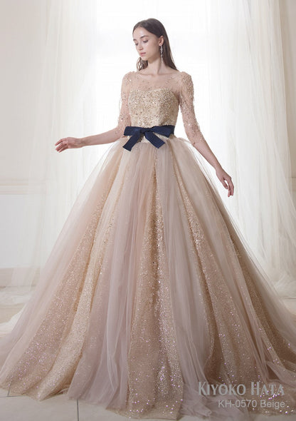KH0570 beige【結婚式 カラードレス レンタル】