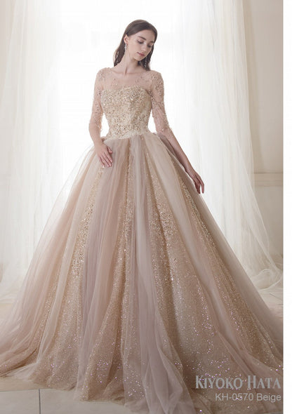 KH0570 beige【結婚式 カラードレス レンタル】