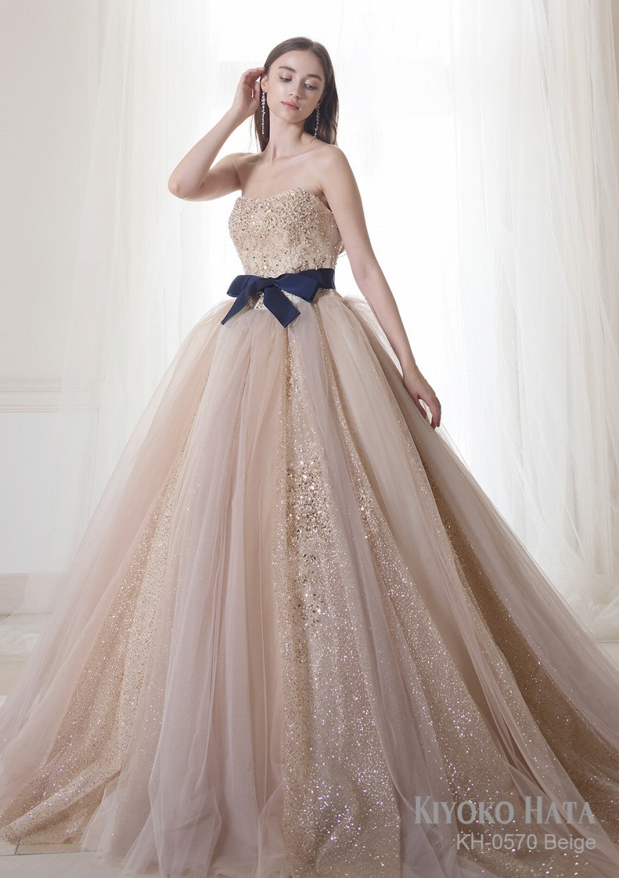 KH0570 beige【結婚式 カラードレス レンタル】