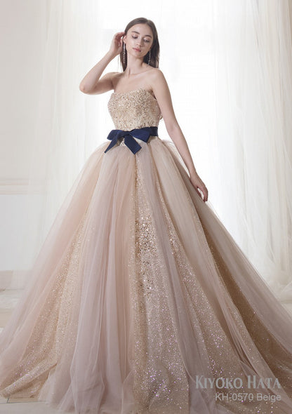 KH0570 beige【結婚式 カラードレス レンタル】