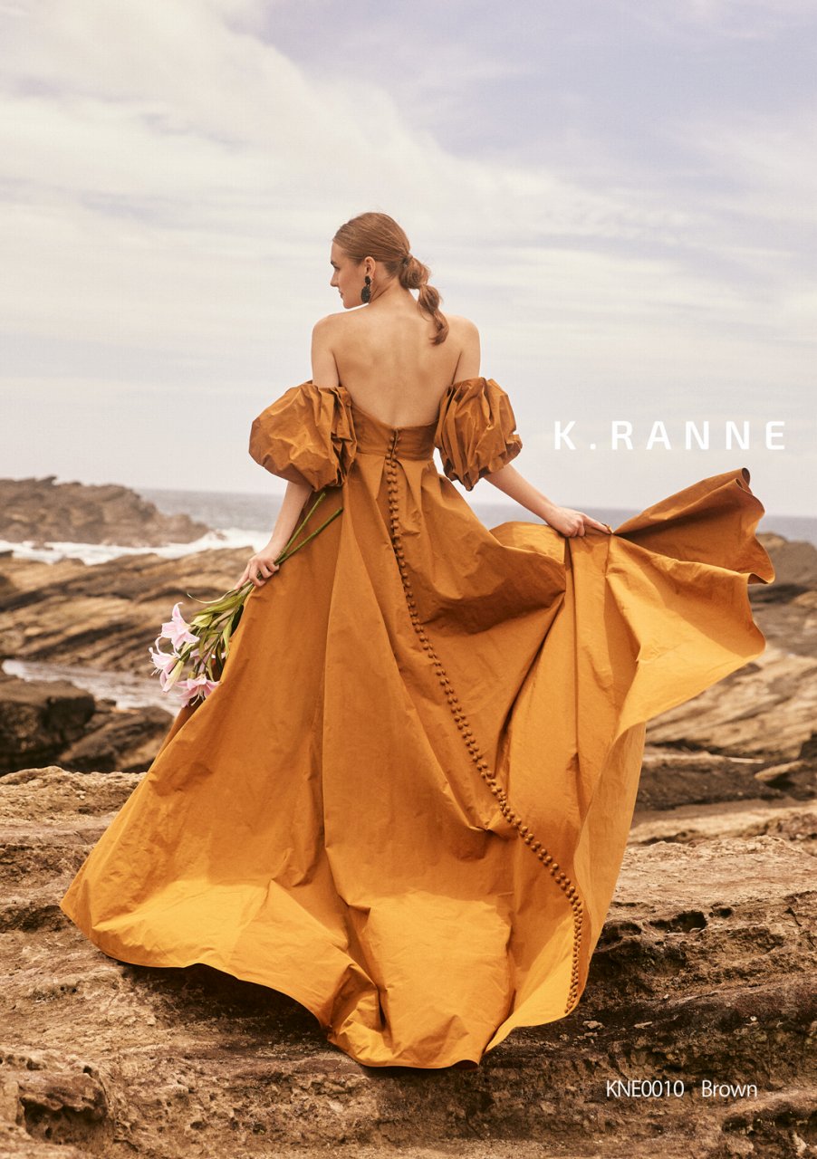 KNE0010 Brown【結婚式 カラードレス レンタル】