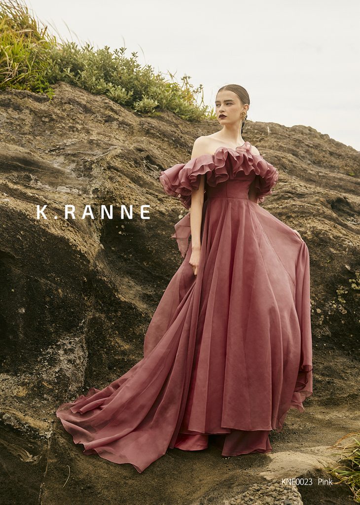 KNE0023 pink【結婚式 カラードレス レンタル】