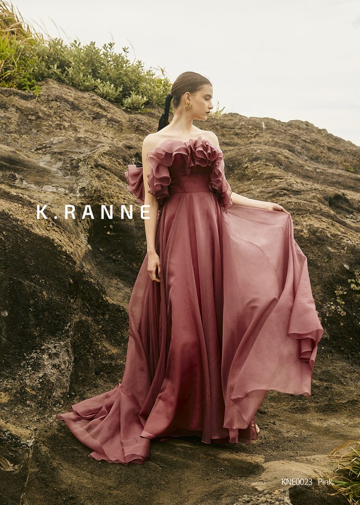 KNE0023 pink【結婚式 カラードレス レンタル】