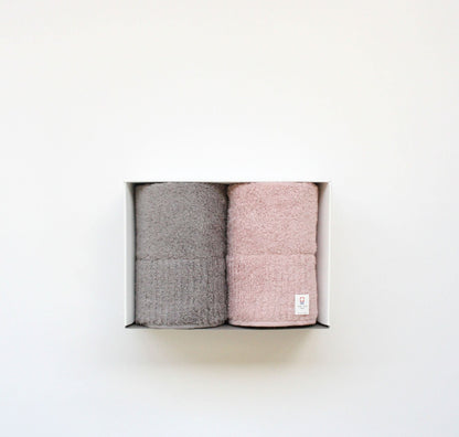 コンテックスプレミアム フェイスタオル 2枚セット【グレー・ピンク】 【結婚式 ギフト 引き出物 タオル 寝具】