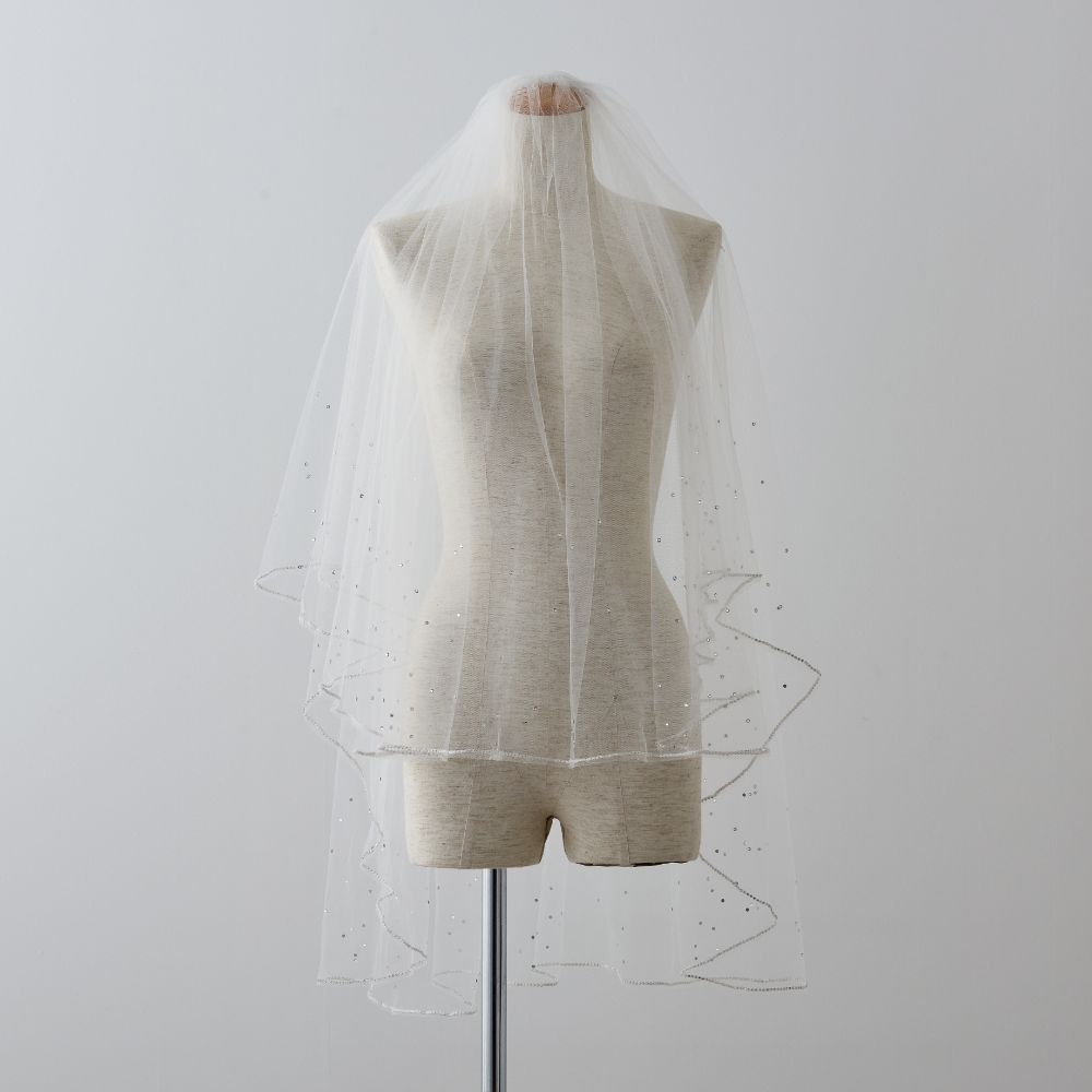 ISAMU MORITAオリジナル 抗菌ベール(クリスタル ブレード付き) 【結婚式 ベール】